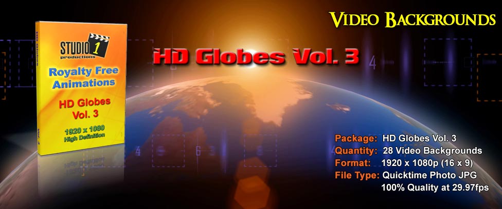 Video Backgrounds of Globes Volume 3 Studio 1 Productions
