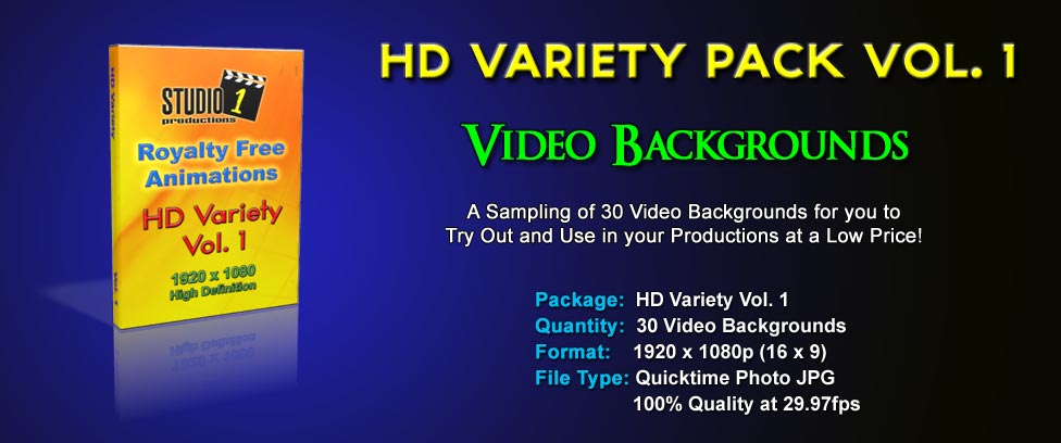 HD Video Backgrounds Variety Sample Pack Studio 1 Productions